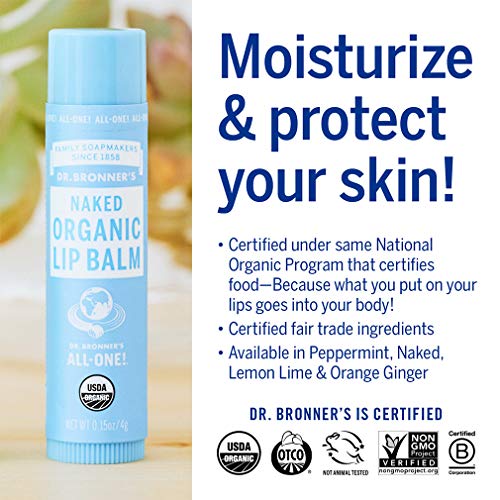 Dr. Bronner's Organic Lip Balm - Moisturizes & Protects, No Synthetic Ingredients - 6-Pack - Image 6