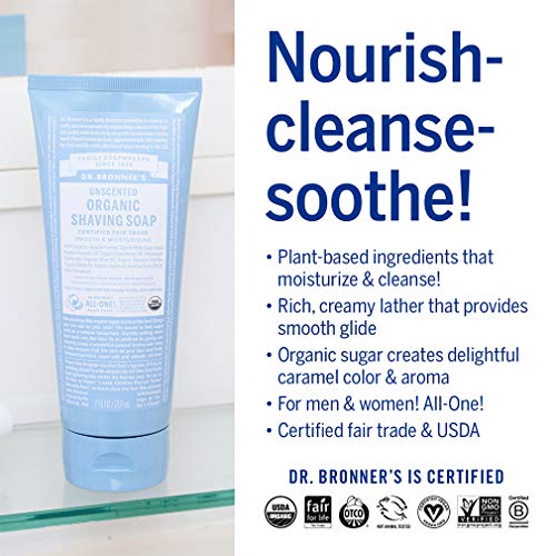 Dr. Bronner's Organic Shaving Soap - Moisturizes & Soothes with Fair Trade Ingredients - 7oz - Image 4