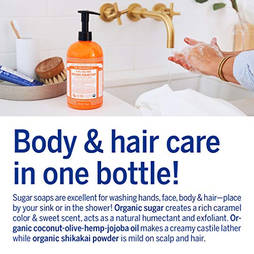 Dr. Bronner's Body Soap - Nourishing Organic Sugar & Shikakai, Vegan, 12oz for Hands & Hair - Image 4