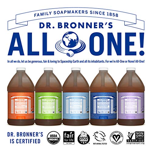Dr. Bronner's Body Soap - Nourishing Organic Oils & Shikakai, Vegan - Tea Tree, 64oz - Image 5