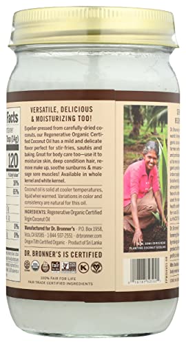 Dr. Bronner's Body Oil - Fair Trade, Vegan, USDA Organic - 14 fl oz Virgin Coconut Oil - Image 2