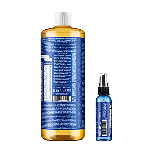 Dr. Bronner's Personal Care Set - Organic Peppermint Soap & Hand Sanitizer, Non-GMO - 34oz - Image 2