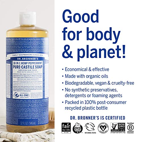Dr. Bronner's Personal Care Set - Organic Peppermint Soap & Hand Sanitizer, Non-GMO - 34oz - Image 3