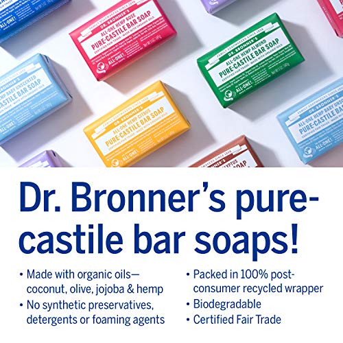 Dr. Bronner's Pure-Castile Bar Soap Variety Pack - Organic Oils, Vegan, 6 Scents - 5oz Each - Image 4