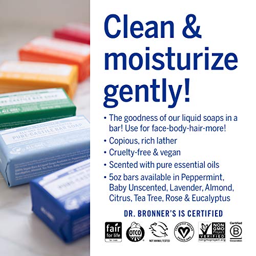 Dr. Bronner's Body Soap - Gentle Moisturizing Lather, Organic Oils, Vegan, 5oz Eucalyptus - Image 5