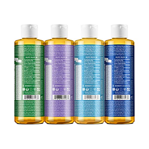 Dr. Bronner's Body Soap Variety Pack - Organic Oils, 18-in-1 Uses, 4 Scents - 32oz Total - Image 2