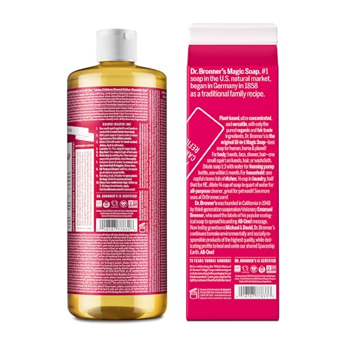 Dr. Bronner's Pure-Castile Liquid Soap - Organic, Vegan, Non-GMO, Refill Carton, 32oz - Image 2