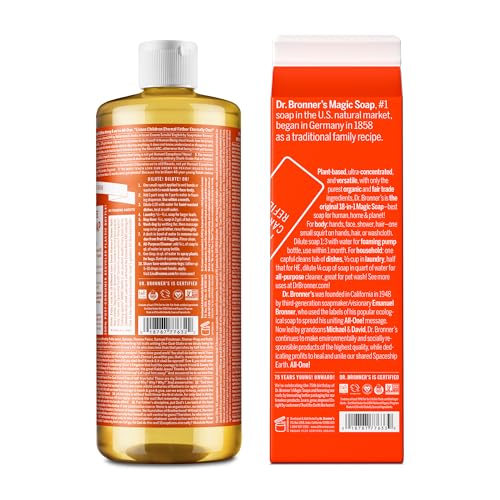 Dr. Bronner's Pure-Castile Liquid Soap - Organic & Vegan, 82% Less Plastic, 32oz (Tea Tree) - Image 2