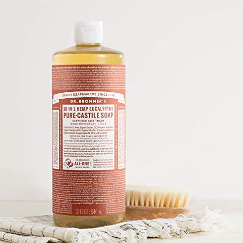Dr. Bronner's Body Soap - Organic Oils, Fair Trade Ingredients, Vegan - Eucalyptus, 32oz 2-Pack - Image 7