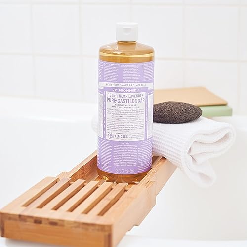 Dr. Bronner's Pure-Castile Liquid Soap - Made with Organic Oils, Vegan, 32oz Lavender - Image 2
