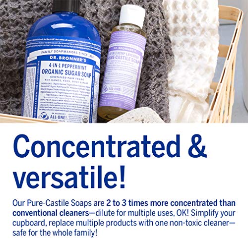 Dr. Bronner's Body Soap - Organic Oils, Fair Trade Ingredients, 18-in-1 Uses - Lavender, 4oz - Image 4