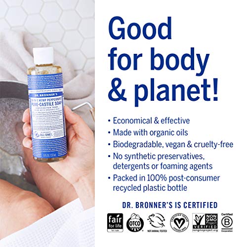 Dr. Bronner's Body Soap - Organic & Fair Trade, Multi-Purpose Uses - Peppermint, 4 oz - Image 4