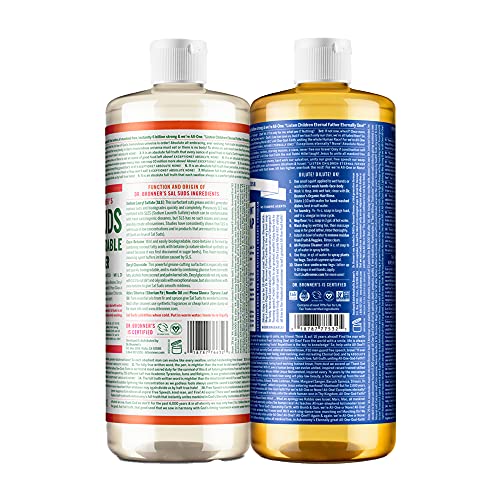 Dr. Bronner's Pure-Castile & Sal Suds Variety Pack - Organic, Vegan, Non-GMO - 32oz Each - Image 2