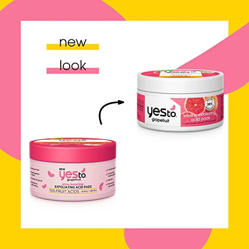 Yes To Grapefruit Facial Peel - Brightens, Exfoliates, Antioxidants, 95% Natural - 12 Pads - Image 2