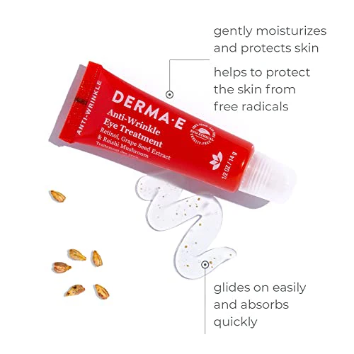 Derma E Anti-Wrinkle Eye Treatment - Hydrating Retinol Serum with Grape Seed & Reishi - 1/2 oz - Image 5