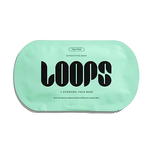 LOOPS CLEAN SLATE Hydrogel Face Mask - Detoxify & Hydrate, Dermatologist Approved - 1 Pc