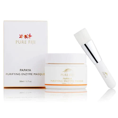 PURE FIJI Papaya Enzyme Face Mask - Hydrating & Exfoliating, Vegan & Cruelty-Free - 1.7oz