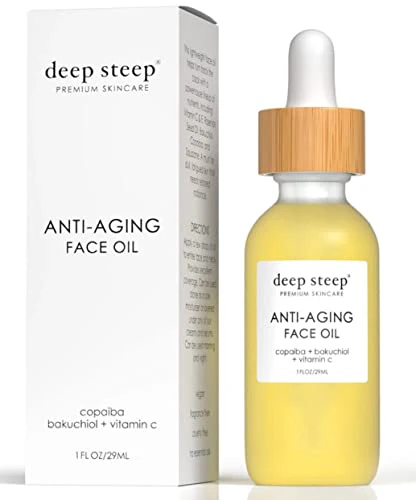 Deep Steep Face Oil - Anti-Aging, Vegan & Fragrance-Free with Vitamin C & E - 1 oz