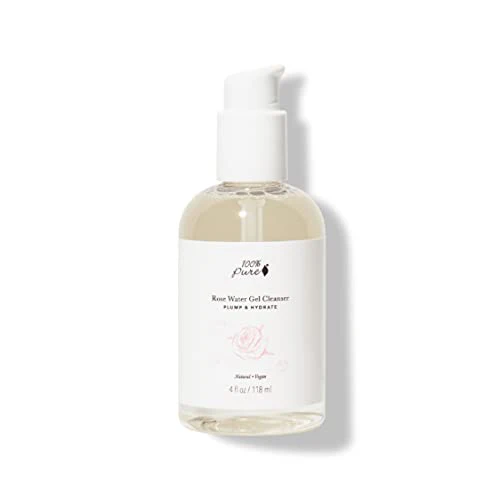 100% PURE Rose Water Gel Cleanser - Hydrating, Soothing Chamomile & Calendula - 4oz