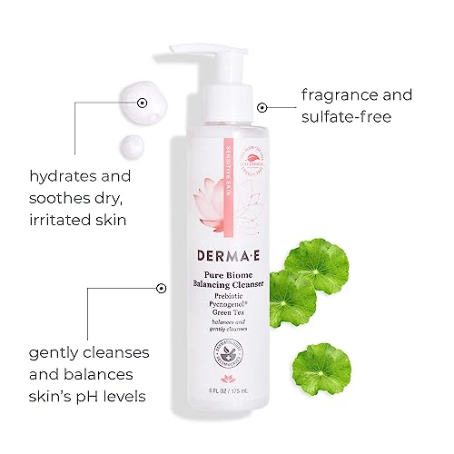 Derma E Face Wash & Cleanser - Balances Microbiome, Nourishes & Protects - 6oz Fragrance-Free - Image 2