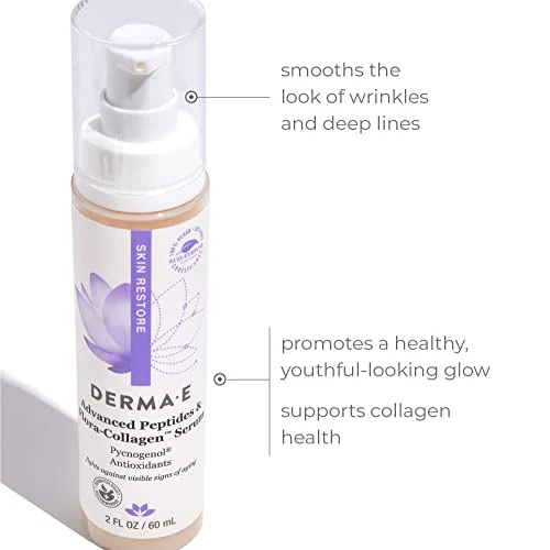 DERMA E Face Serum - Hydrating Peptides & Plant Collagen for Youthful Skin - 2 oz - Image 6