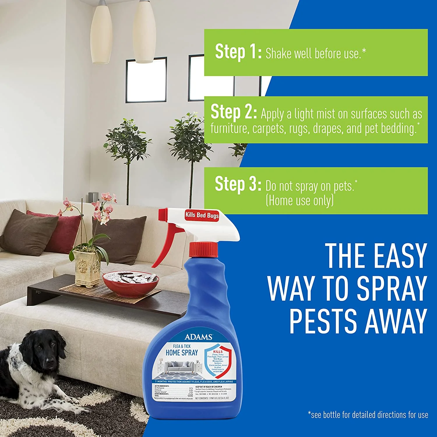 Adams Bug Repellent - Fast-Acting Flea & Tick Control, 7-Month Home Defense - 24 Fl Oz - Image 3