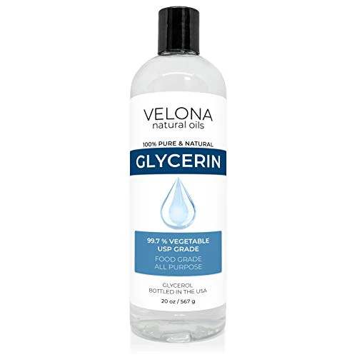 Velona Glycerin Vegetable Carrier Oil - Deep Moisturizer for Hair & Skin, Non-GMO - 20 oz