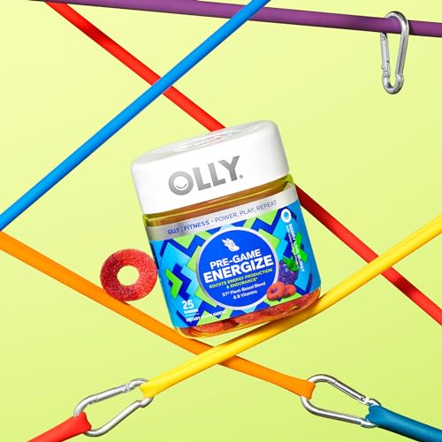 OLLY Pre-Game Energize Gummy Rings - Boost Stamina, Plant-Based S7 Blend, B Vitamins - 25 Count - Image 2