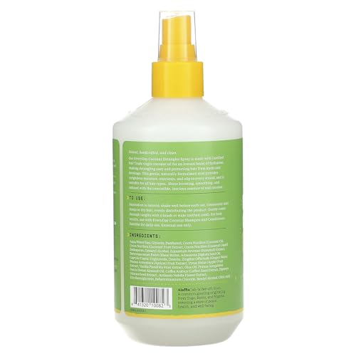 ALAFFIA Everyday Coconut Hair Detangler Spray - Moisturizing, Certified Organic - 12oz - Image 2
