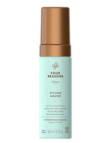 FOUR REASONS Hair Mousse - Thickens & Volumizes Fine Hair, Humidity Protection, Vegan - 5.1 fl oz