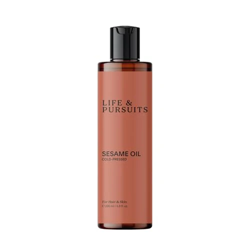 Life & Pursuits Cold-Pressed Sesame Oil - Nourishes Hair & Skin, Promotes Growth - 6.76 Fl Oz
