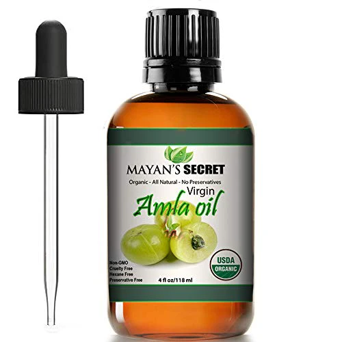 Mayan's Secret Amla Hair Oil - Promotes Growth, Moisturizes Scalp, 4oz Cold Pressed Organic