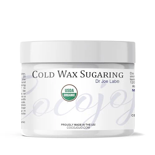 COCOJOJO Organic Sugaring Cold Wax Kit - USDA Certified, Gentle Hair Removal for All Skin - 10oz