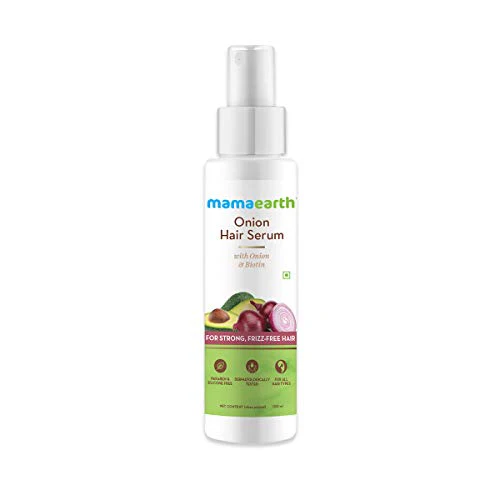 Mamaearth Onion Hair Serum - Frizz Control, Strengthens Hair, Natural Ingredients - 3.38 Fl Oz