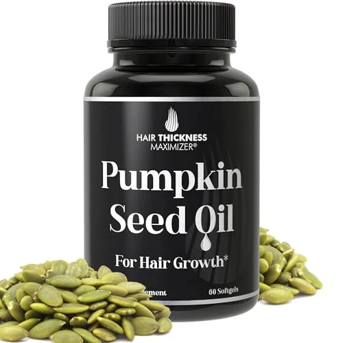 Hair Thickness Maximizer Pumpkin Seed Oil Capsules - Nourish & Strengthen Hair Growth - 60 Softgels