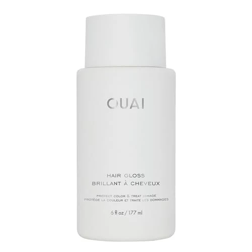 OUAI Hair Gloss - Enhances Shine & Color, Heat Protection with Hyaluronic Acid - 6 Oz