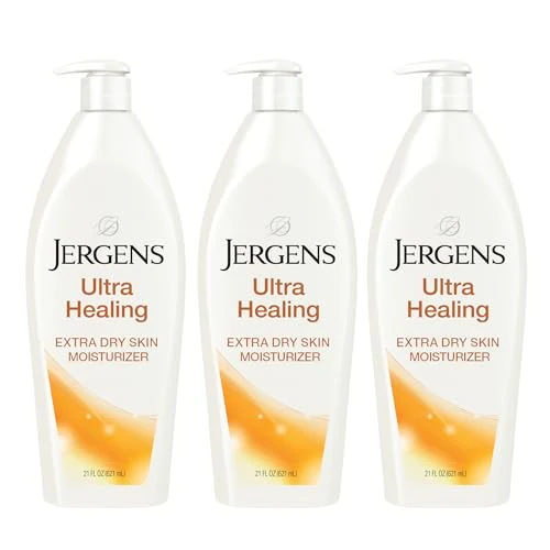 Jergens Ultra Healing Moisturizer - Quick Absorption for Dry Skin, Hydralucence Blend - 21oz, 3 Pack