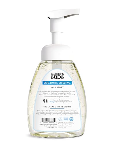 Molly's Suds Foaming Hand Soap - Moisturizing Aloe & Coconut Oil, Peppermint Scent - 8.25oz (3-Pack) - Image 2