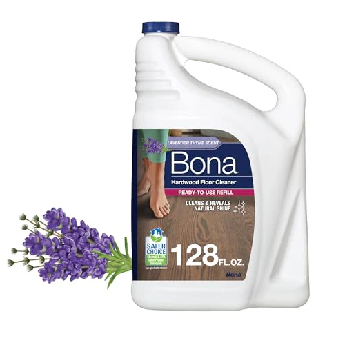 Bona Floor Cleaner Refill - Residue-Free, Plant-Based, Lavender Thyme Scent - 128 fl oz