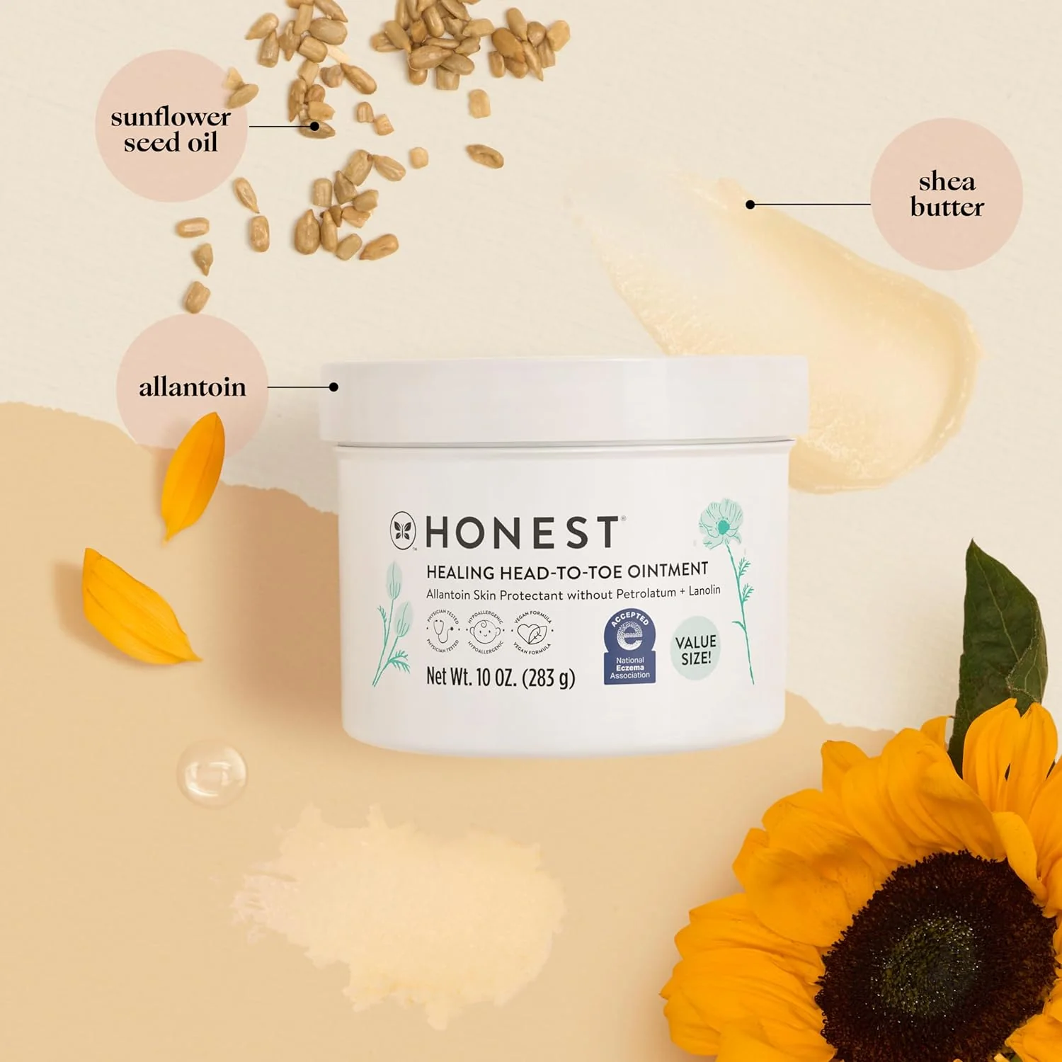 The Honest Company Head-To-Toe Ointment - Allantoin-Powered, Hypoallergenic, Vegan - 10 oz Value Size - Image 2