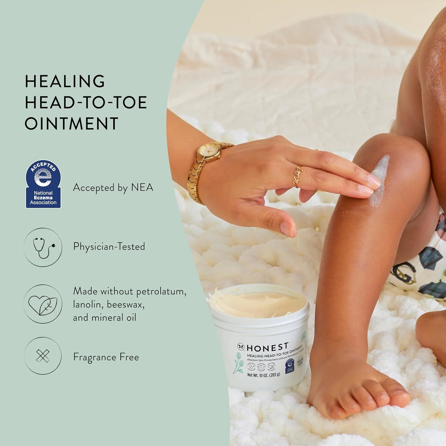 The Honest Company Head-To-Toe Ointment - Allantoin-Powered, Hypoallergenic, Vegan - 10 oz Value Size - Image 3