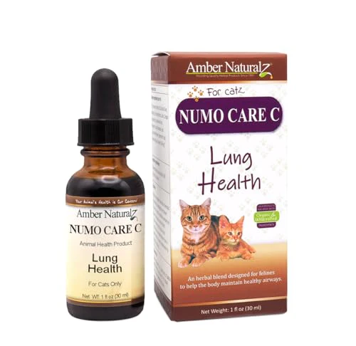 Amber NaturalZ Numo Care C - Lung Health Support for Cats, Herbal Blend in Glass Bottle - 1oz