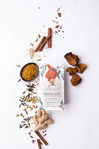TAMIM TEAS Herbal Chai with Chaga Mushroom - Caffeine-Free, Organic Ingredients - 3.1oz Loose Leaf - Image 2