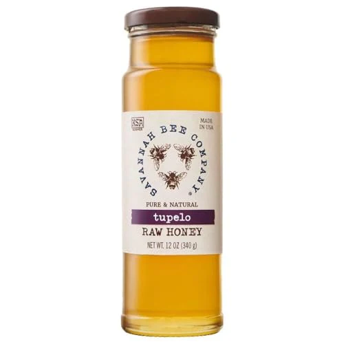 Savannah Bee Tupelo Honey - Raw, Unfiltered, Gluten-Free, Ideal Gift - 12 Ounce Tower