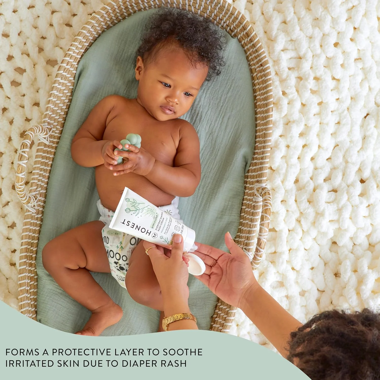 The Honest Company Diaper Rash Cream - Calming Zinc Oxide, NEA Recognized, Hypoallergenic - 2.5oz - Image 4