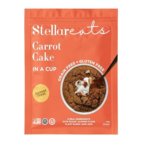 Stellar Eats Instant Carrot Muffin Snack - 7g Protein, Grain-Free, 9 Real Ingredients - 8 Pack - Image 2