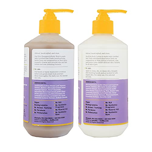 Alaffia Kids Shampoo & Body Wash Set - Nourishing, Natural Lemon Lavender - 16oz Each - Image 3