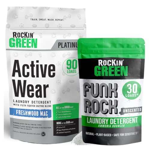 Rockin' Green Laundry Detergent - Odor Eliminator for Sensitive Skin, Plant-Powered - 90 Loads - Image 2
