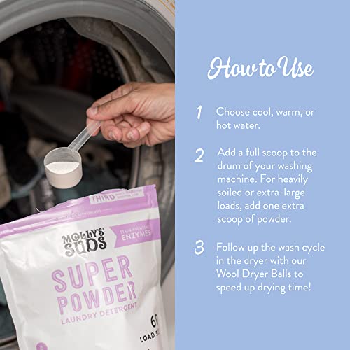 Molly's Suds Super Powder Detergent - Stain Fighting, Sensitive Skin, Earth-Derived - 60 Loads - Image 6