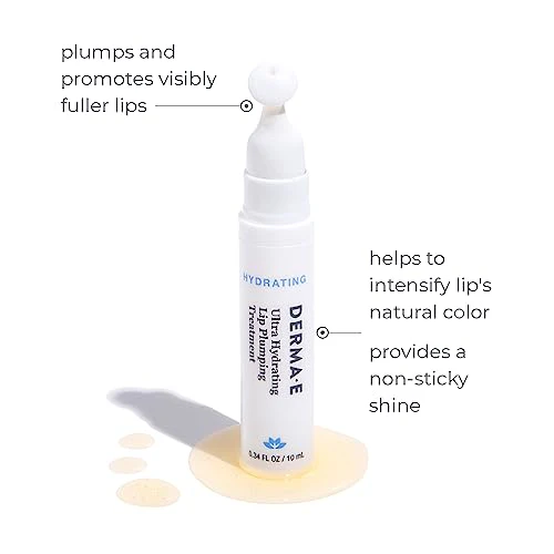 DERMA E Lip Plumper - Hydrating Treatment for Enhanced Fullness & Natural Color - 0.34 Fl Oz - Image 2